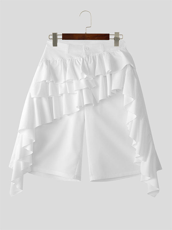 Mens Ruffled Trim Casual Cropped Pant SKUL09427