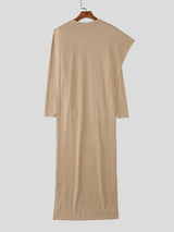 Men's Knit Textured Shawl Long Sleeve T-Shirt SKUL29769