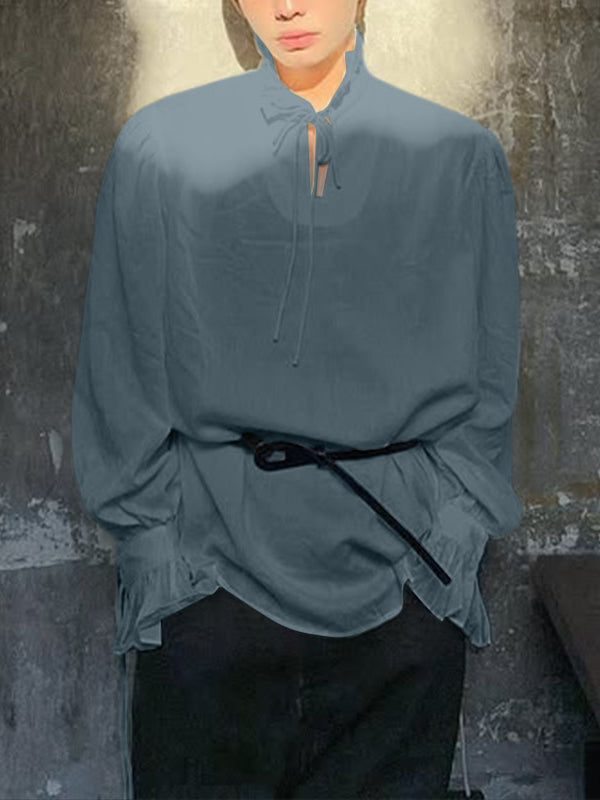 Men's Solid Color Casual Long Sleeve Shirt SKUL23946