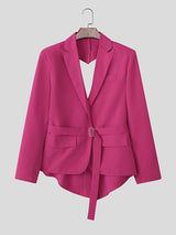 Men's Deconstructed Backless Heart Waist Cinched Blazer SKUL42270