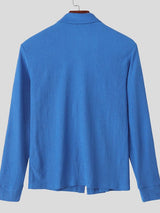 Men's Cut-Out Drawstring Eyelet Long Sleeve Shirt SKUL38657