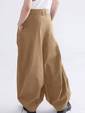 Mens Solid Pleated Casual Pants With Pocket SKUK39454