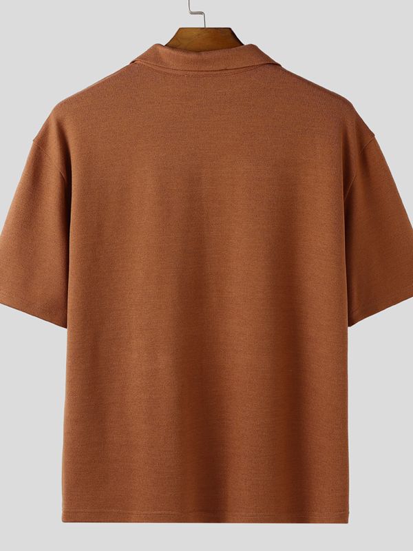 Men's Bee Embroidery Knit Short Sleeve Shirt SKUL38894