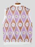 Mens Floral Lace Patchwork Sleeveless Vest SKUK39940