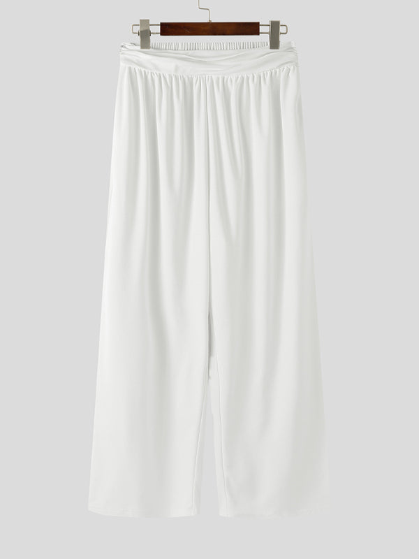 Mens Solid Color Textured High Waist Pant SKUL18012