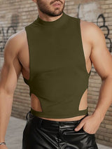 Men's Side Cutout Crew Neck Tank SKUL46518