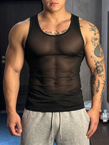 Men's Clubwear Sheer Mesh Muscle Fit Tank SKUL74616