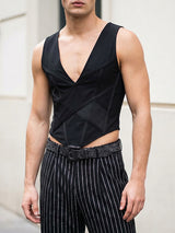 Men's Solid Color Waist Cincher Tank SKUL61523