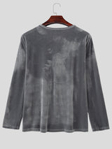 Men's Solid Textured V Neck Long Sleeve T-Shirt SKUL29585