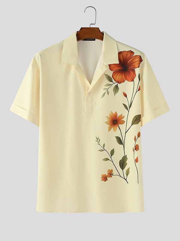 Mens Floral Print Short Sleeve Shirt SKUL15444