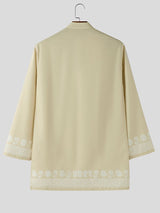 Men's Floral Print Long Sleeve Shirt SKUL48861