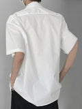 Mens Crochet Hollow Detail Short Sleeve Shirt SKUK17936