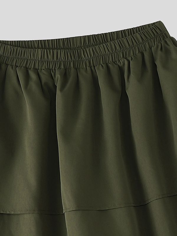 Men's Layered Design Loose Fit Casual Pant SKUL49971