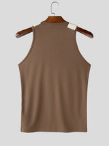 Men's Y2K Avant-Garde Asymmetrical Buckle Strap Muscle Fit Tank SKUL78147