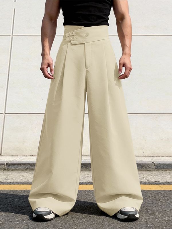 Men's Solid Color Diagonal Waist Casual Pant SKUL61030
