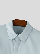 Men's Solid Color Casual Long Sleeve Shirt SKUL37283