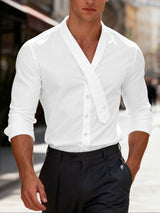 Men's Solid Color Button Long Sleeve Shirt SKUL43544