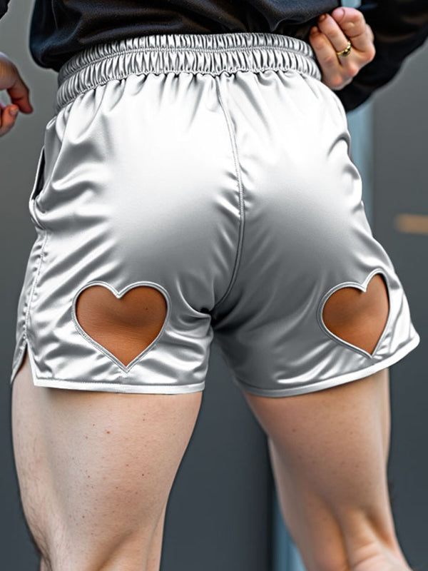 Mens Heart Cut-Out Glitter Casual Short SKUL18893