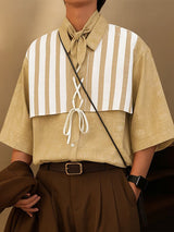 Men's Striped Lace Print Half Sleeve Shirt SKUL40707