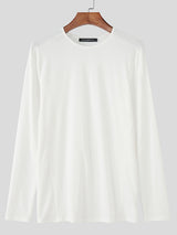 Men's Solid Knit Base Layer Long Sleeve T-Shirt SKUL23683