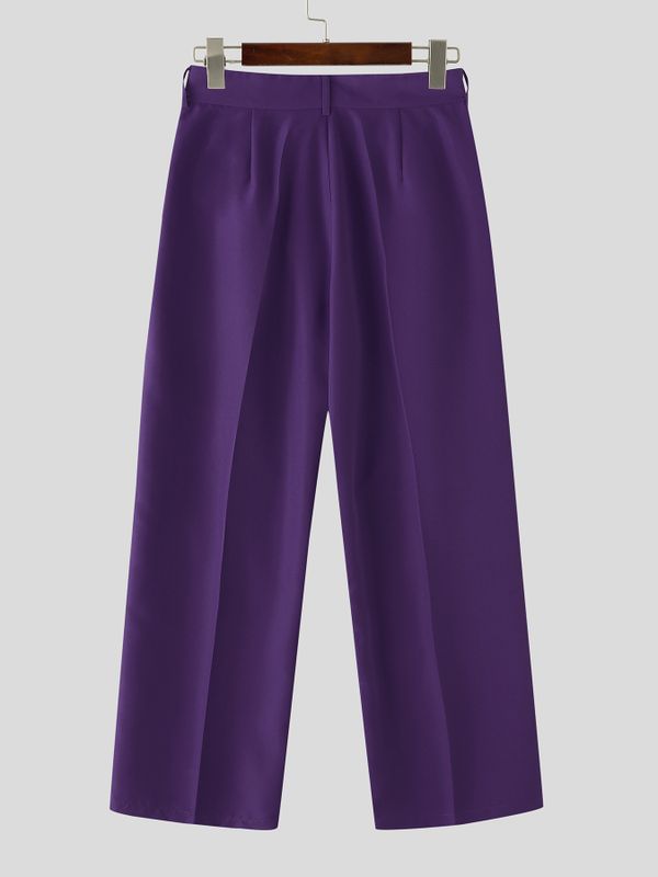 Men's Solid Color New Chinese Style Frog Button Casual Pant SKUL60065