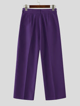 Men's Solid Color New Chinese Style Frog Button Casual Pant SKUL60065