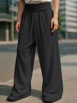 Mens Solid Color Textured High Waist Pant SKUL18012