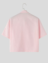Men's Avant-Garde Asymmetrical Oversized Multi-Color Button Cropped Boxy Shirt SKUL60822