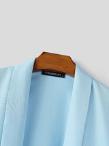 Men's Solid Color Deep V Neck Long Sleeve Cardigan SKUL47610