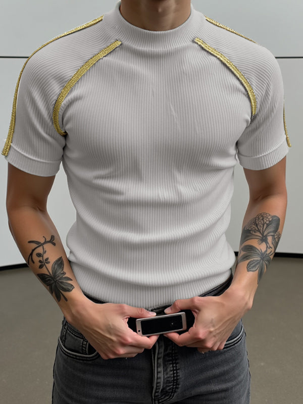 Men's Colorblock Knit Short Sleeve T-Shirt SKUL20161