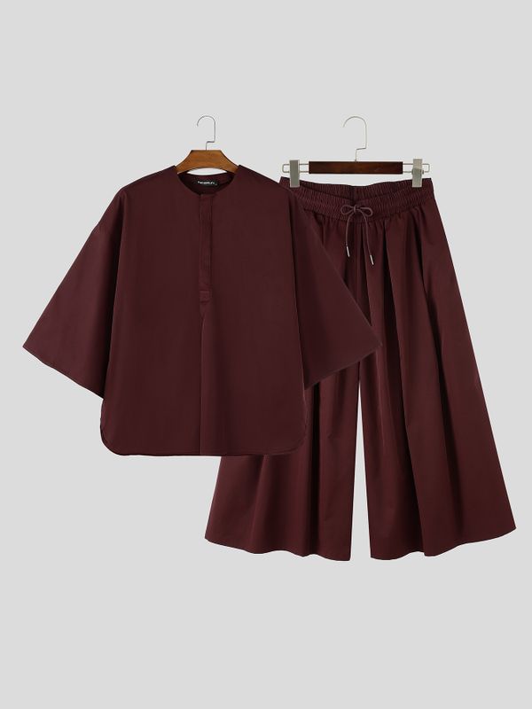 Men's Avant-Garde Urban Casual Hakama Two Pieces Outfit SKUL81856
