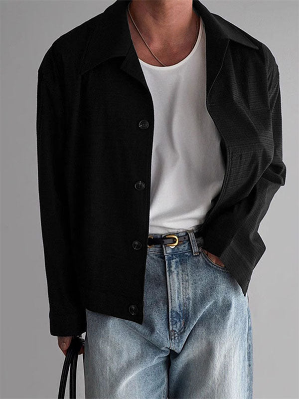 Mens Solid Color Casual Long Sleeve Shirt SKUL06374