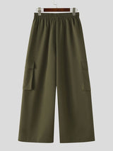 Men's Solid Color Wide Leg Cargo Pant SKUL49893