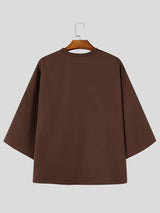 Men's Japanese Cityboy City Walk Oversized Chest Pocket Half Sleeve T-shirt SKUL86039