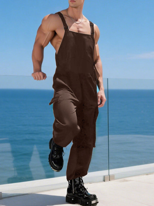 Men's Solid Color Casual Jumpsuit SKUL21166
