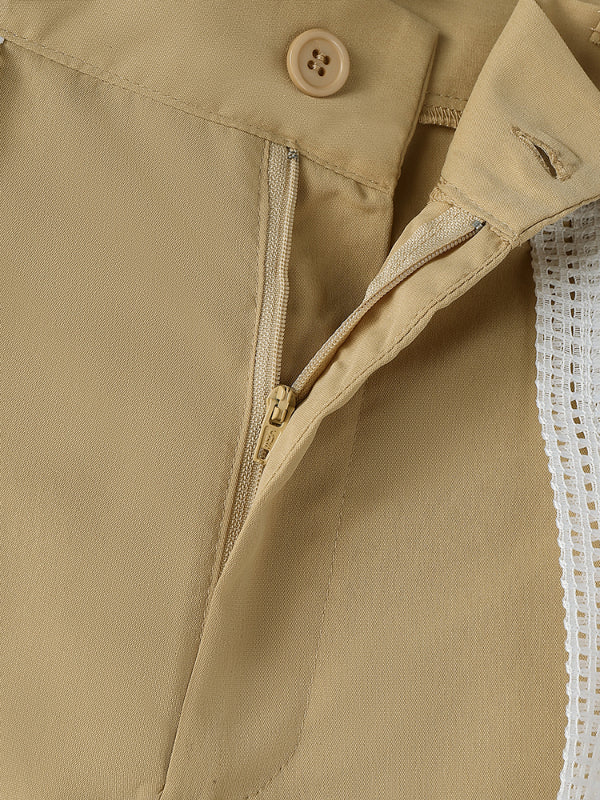 Mens Sheer Mesh Contrast Color Casual Pant SKUL17044