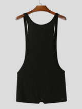 Men's Solid Color Knit Low Neck Bodysuit SKUL21188