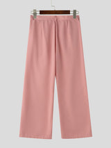 Men's Avant-Garde Asymmetric Layered High Waist Draped Wide Leg Pant SKUL68499