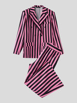 Men's Striped Double Breasted Two Pieces Outfit SKUL32874
