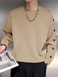 Mens Solid Button Design Knit Pullover Sweater SKUK41134
