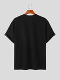 Mens Solid Notch Neck Safety Pin T-Shirt SKUK08426