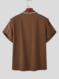 Mens Contrast Trim Revere Collar Shirt SKUK08717