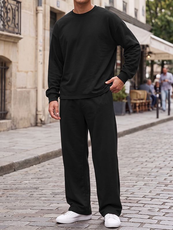 Men's Solid Color Casual Two Pieces Outfit SKUL28508