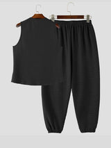 Men's Resort Streetwear High Street Crew Neck Two Pieces Outfit SKUL71417
