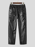 Mens PU Leather Chain Design Casual Pants SKUK28543