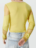 Mens Mesh Patchwork Long Sleeve Bodysuit SKUK39074