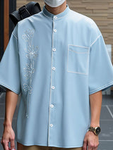 Mens Floral Print Casual Short Sleeve Shirt SKUL07592