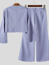 Men's Solid Casual Two Pieces Outfit SKUL36397