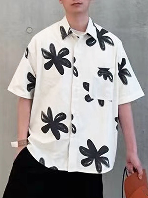 Mens Floral Print Short Sleeve Shirt SKUL12954