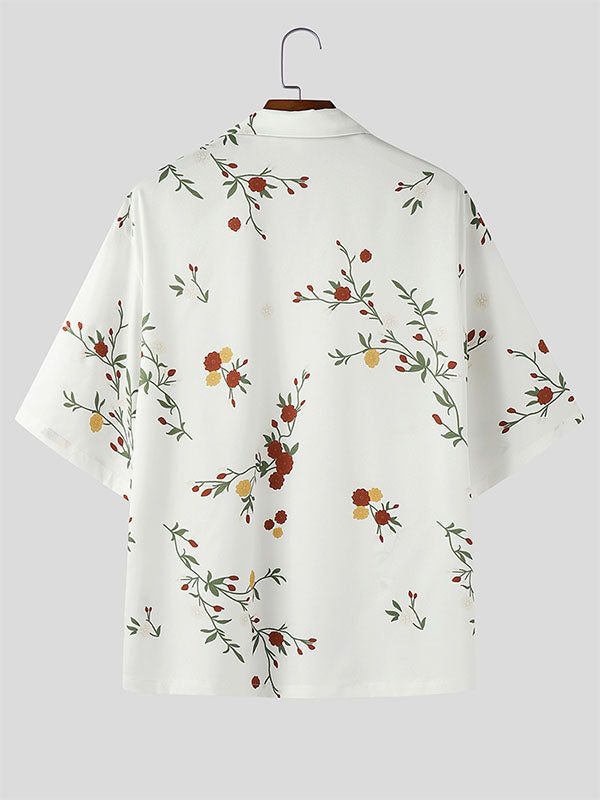 Mens Floral Print Short Sleeve Shirt SKUL11546